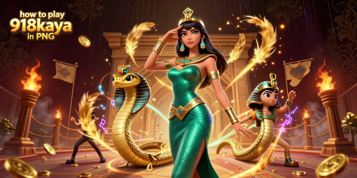 Learn how to play 918kaya in PNG with engaging characters and dynamic casino elements enhancing the scene.