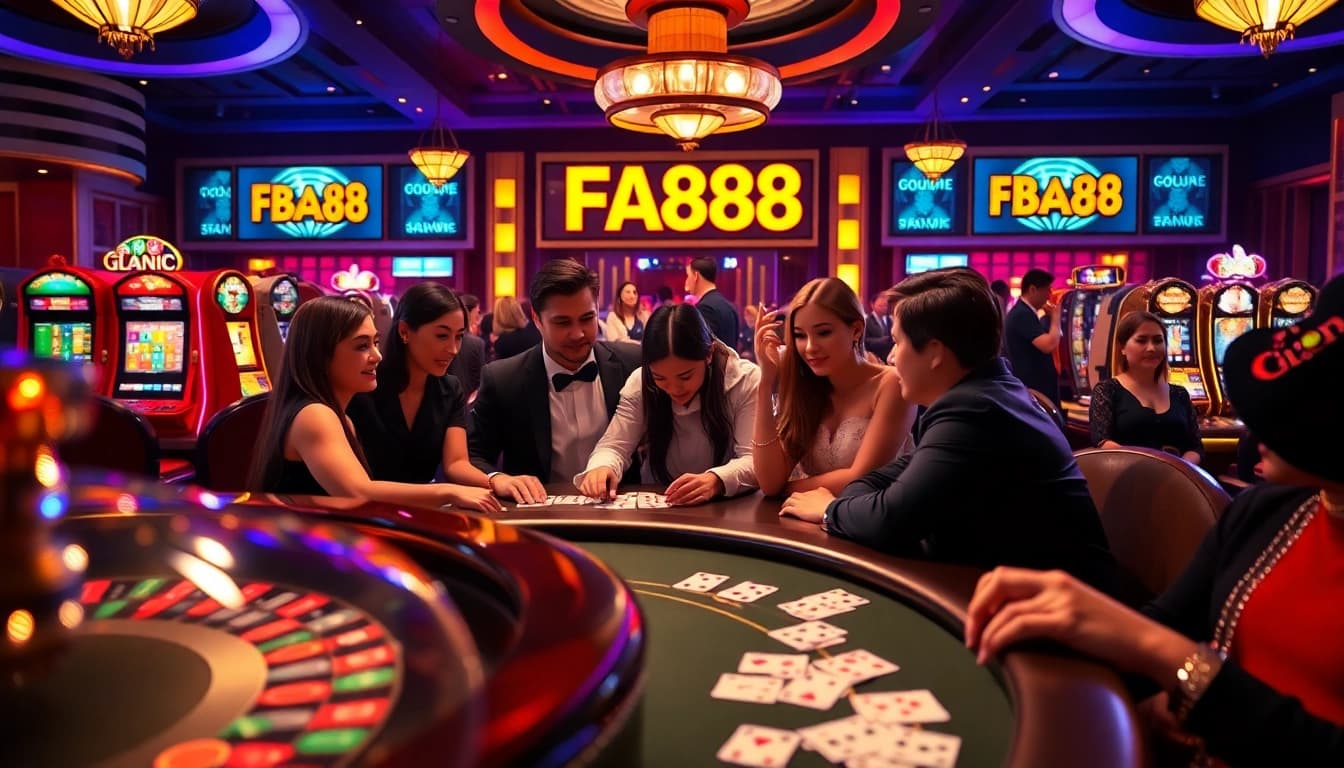 Rút Tiền FB88 at a vibrant casino table with colorful poker chips and cards, showcasing the excitement of gambling.