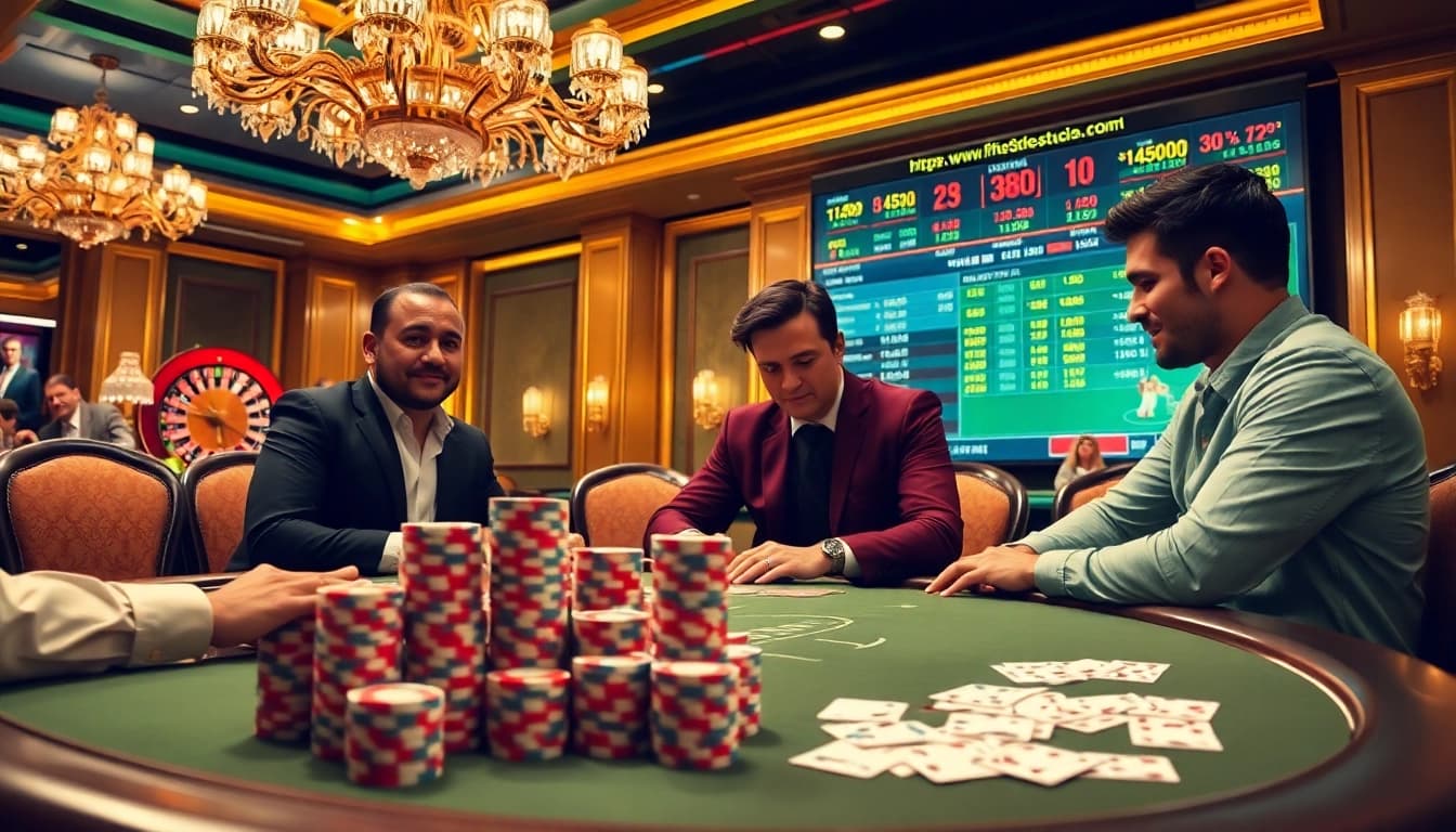 Experience the thrill of casino gaming at https://f168.studio/ with a luxurious poker table scene.