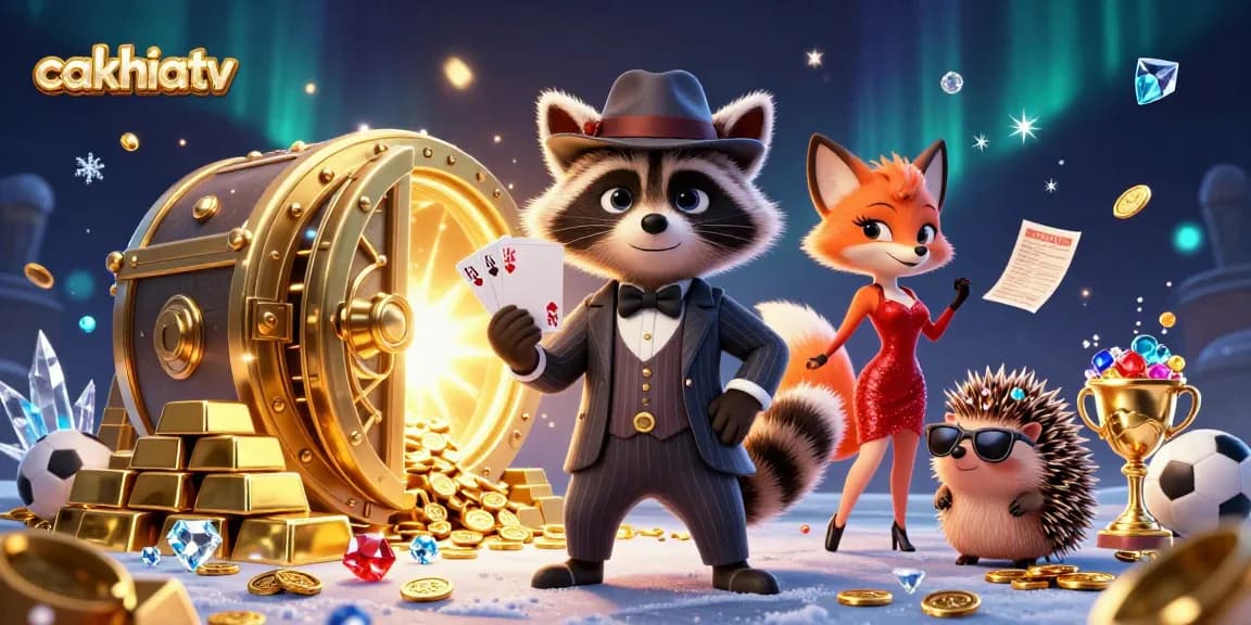 Experience the thrill of cakhiatv's streaming with vibrant characters celebrating sports betting.