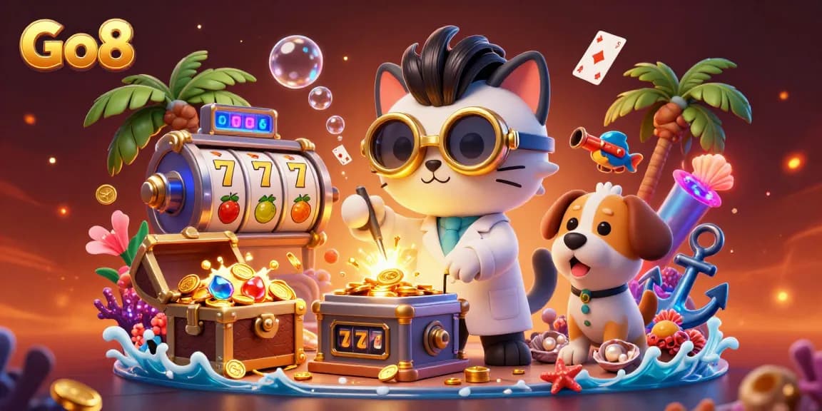 Join the Go8 adventure as luck spins from slots and rich jackpots cascade in vibrant 3D