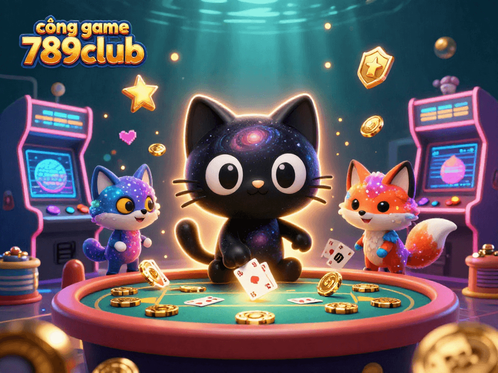 Engage with thrilling gameplay at cổng game 789club, featuring a cosmic casino scene with dynamic elements.