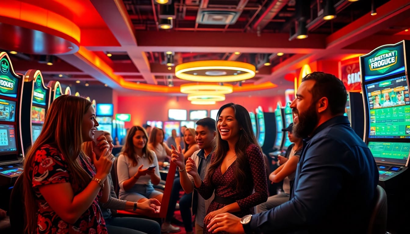 Engage with excitement at https://talkprep.org/ - A lively scene of sports betting and casino activities.
