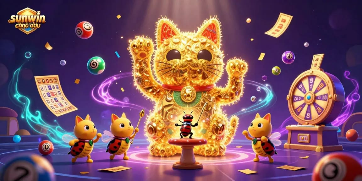 Experience the excitement of sunwin chính thức with captivating casino game symbols and vibrant visuals.
