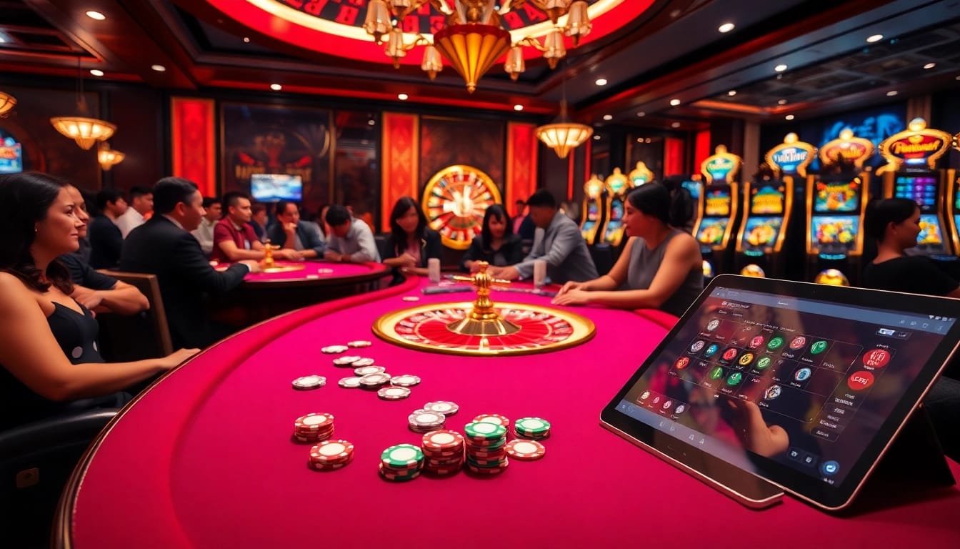 Experience thrilling gaming at GG88's vibrant casino table filled with poker chips and cards.