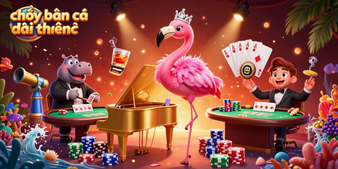Engage in chơi bắn cá đổi thưởng with dynamic sea creatures and vibrant underwater elements in a lively casino scene