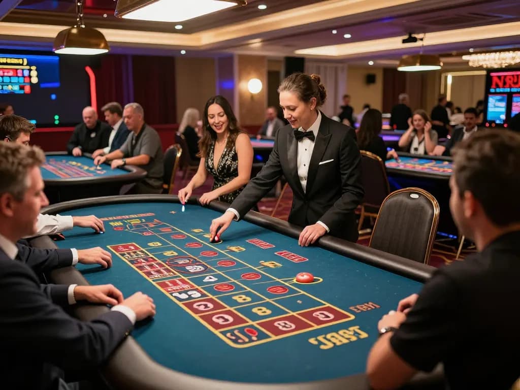 N188 players engaging in thrilling roulette gameplay at a luxurious casino