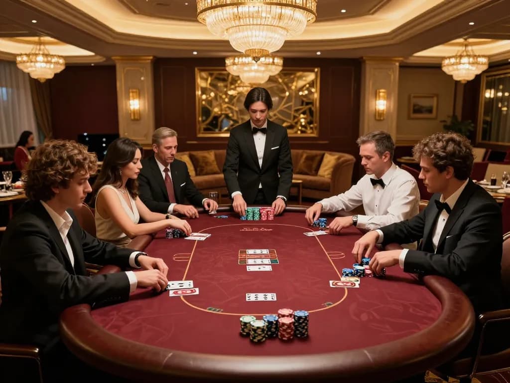 Join the high-stakes poker action in FLY 88's upscale casino VIP room.