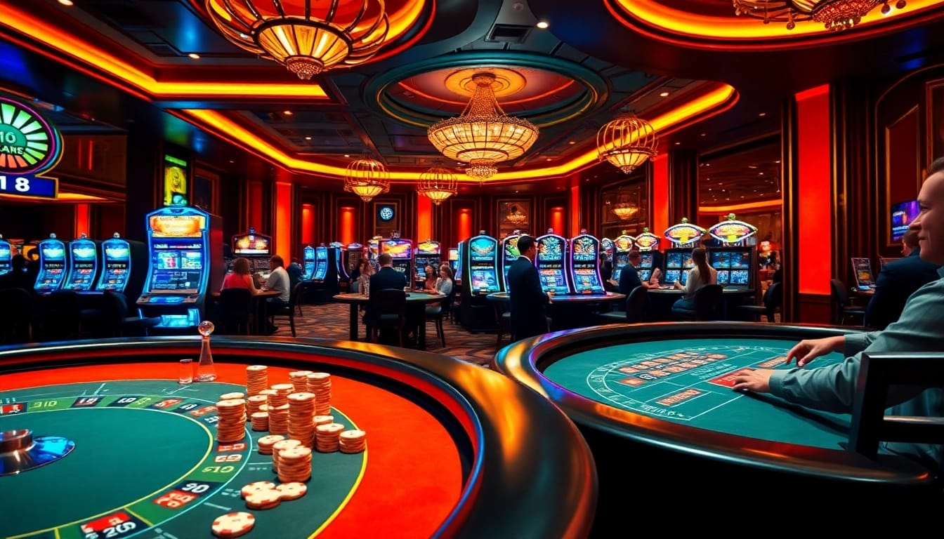 F168 players enjoying an exciting casino experience with vibrant tables and thrilling games