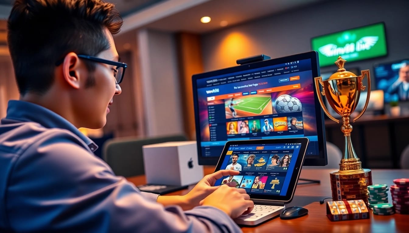 Interactive online gaming scene with winvn88.live platform displayed, showcasing user engagement.