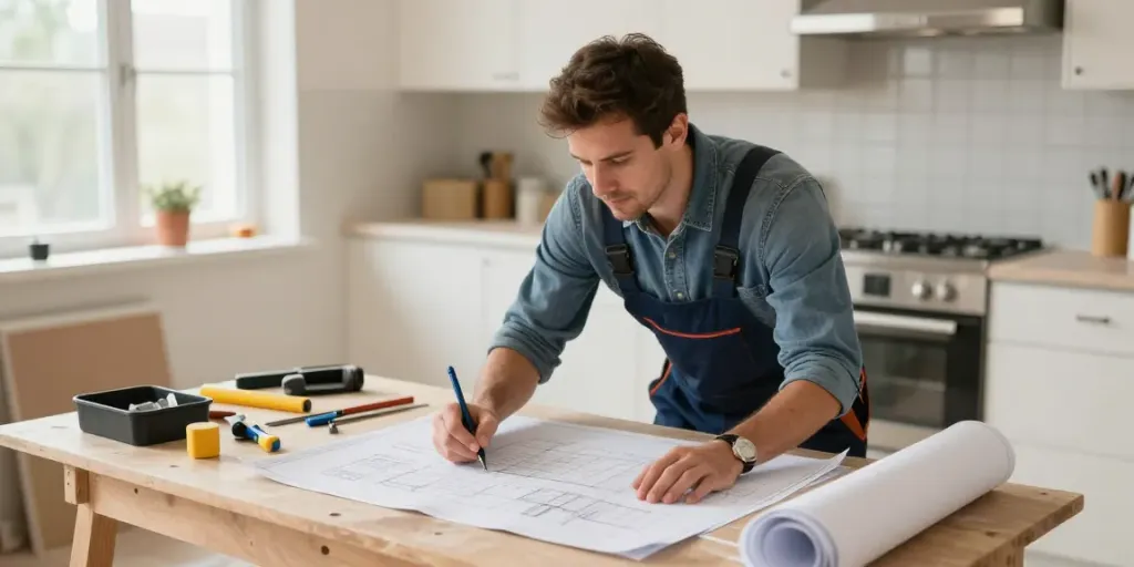 Trusted local contractor working on home renovation, showcasing reliability.