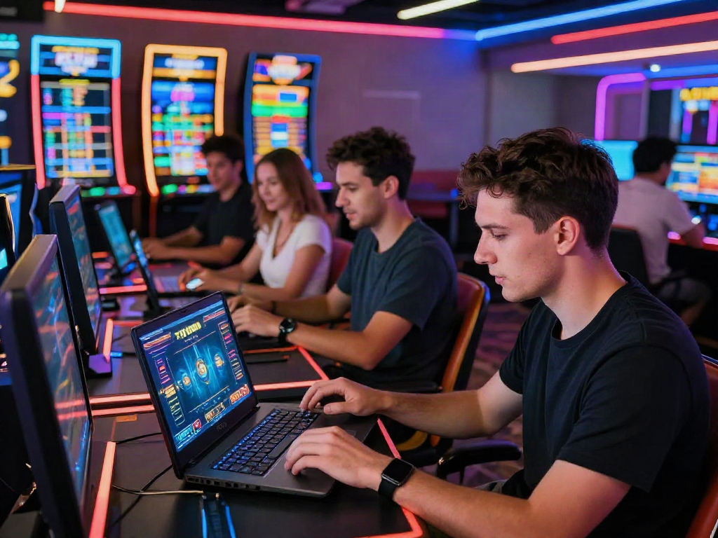 Enthusiasts playing on TX88 platform in a vibrant online casino.