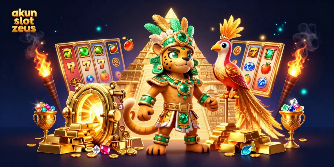Experience thrilling wins with akun slot zeus in a vibrant, dynamic casino scene filled with treasures.