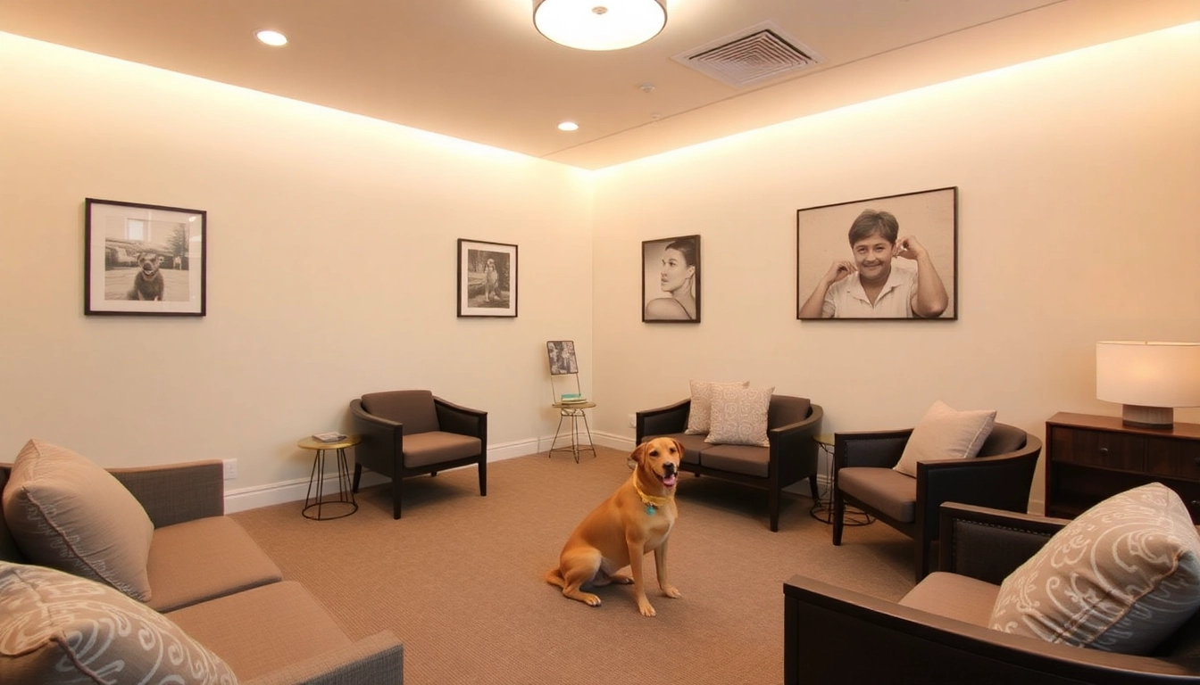 Experience anxiety treatment Sydney in a calming therapy room with a supportive therapy dog.