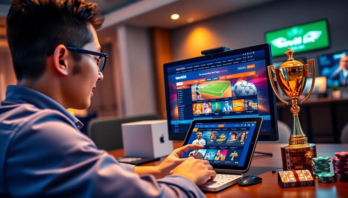 Interactive online gaming scene with winvn88.live platform displayed, showcasing user engagement.