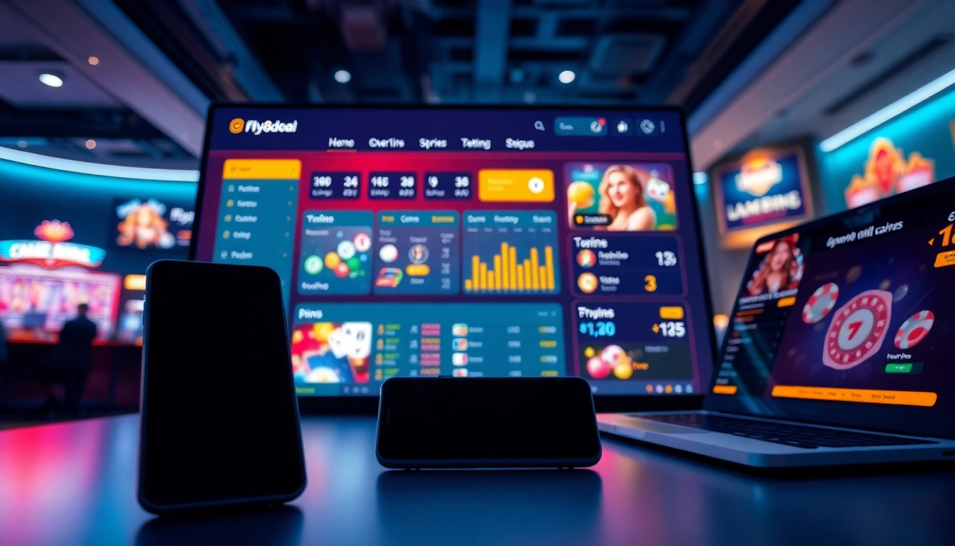 Explore the innovative online gaming interface of fly88.deal with vibrant colors and user-friendly design.