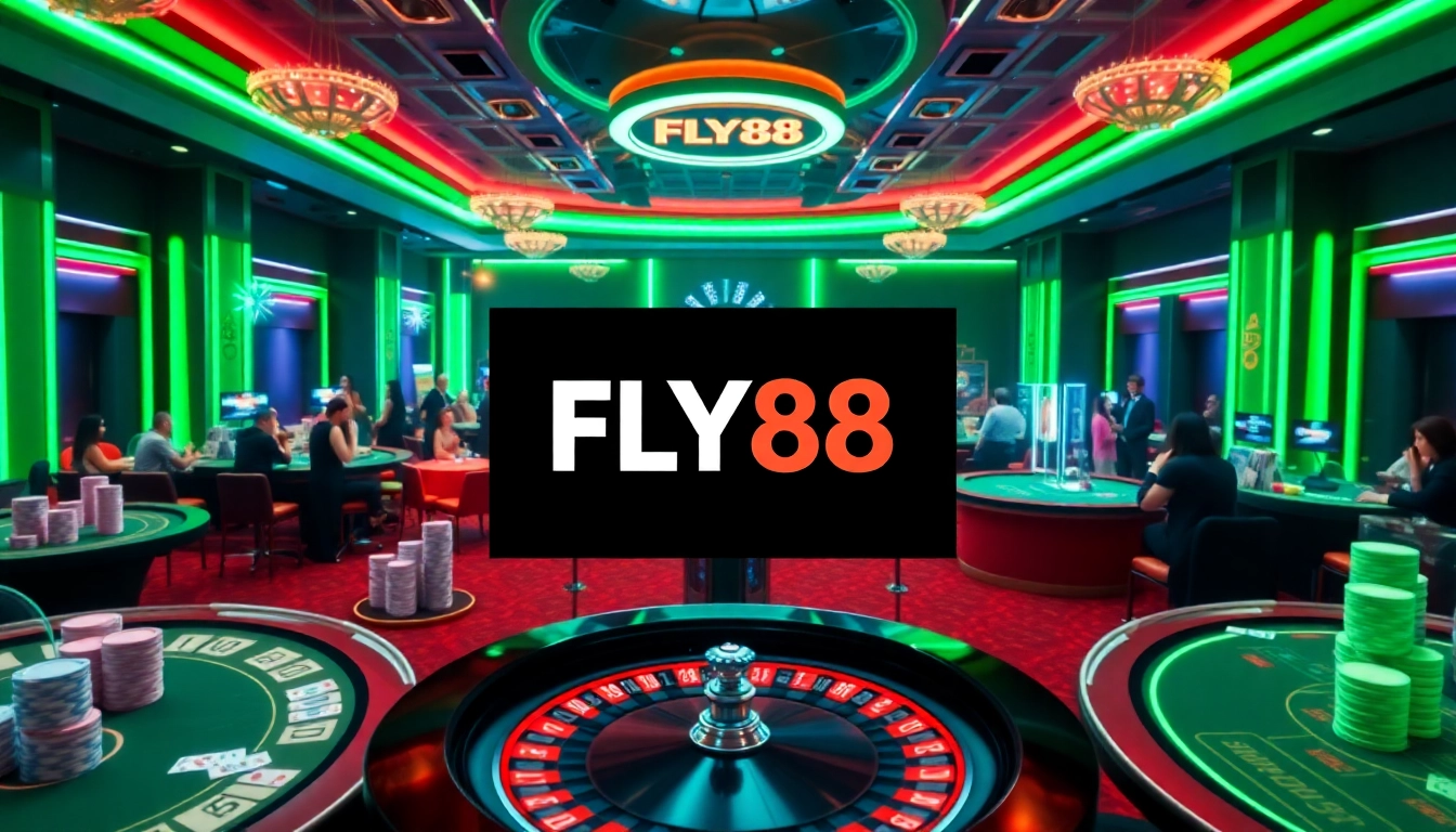Experience the excitement of FLY88 Đăng nhập with vibrant casino visuals and engaging games.