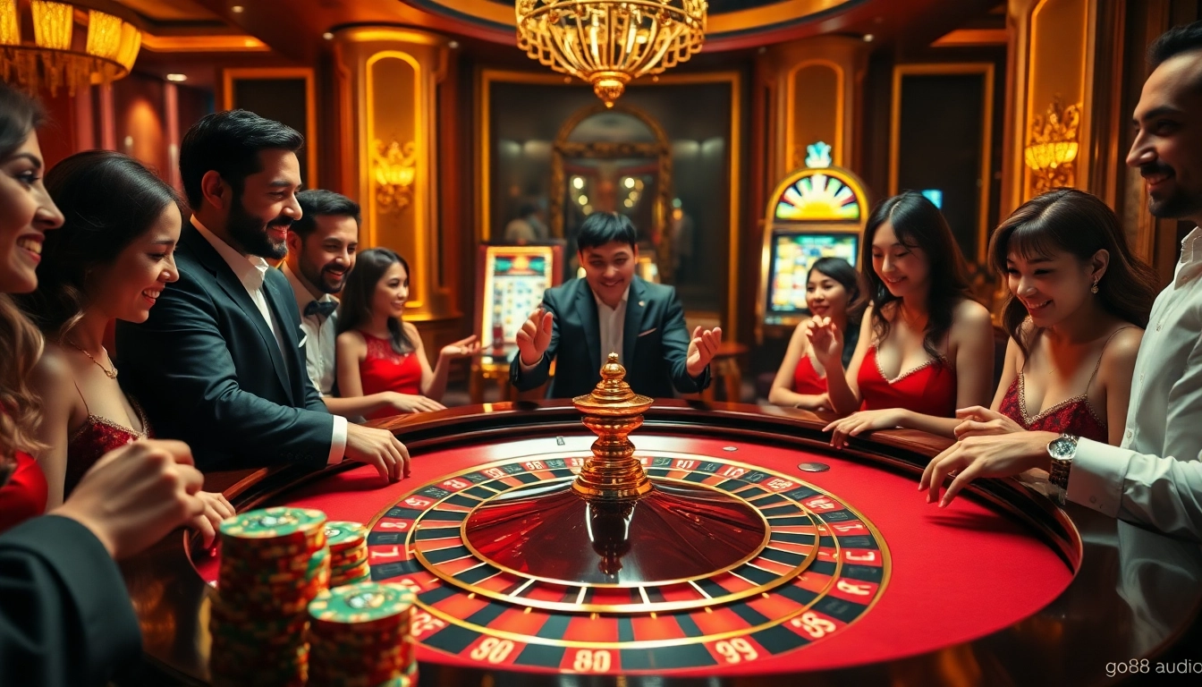 Experience high-stakes excitement at go88.audio with players engaged in thrilling casino action.