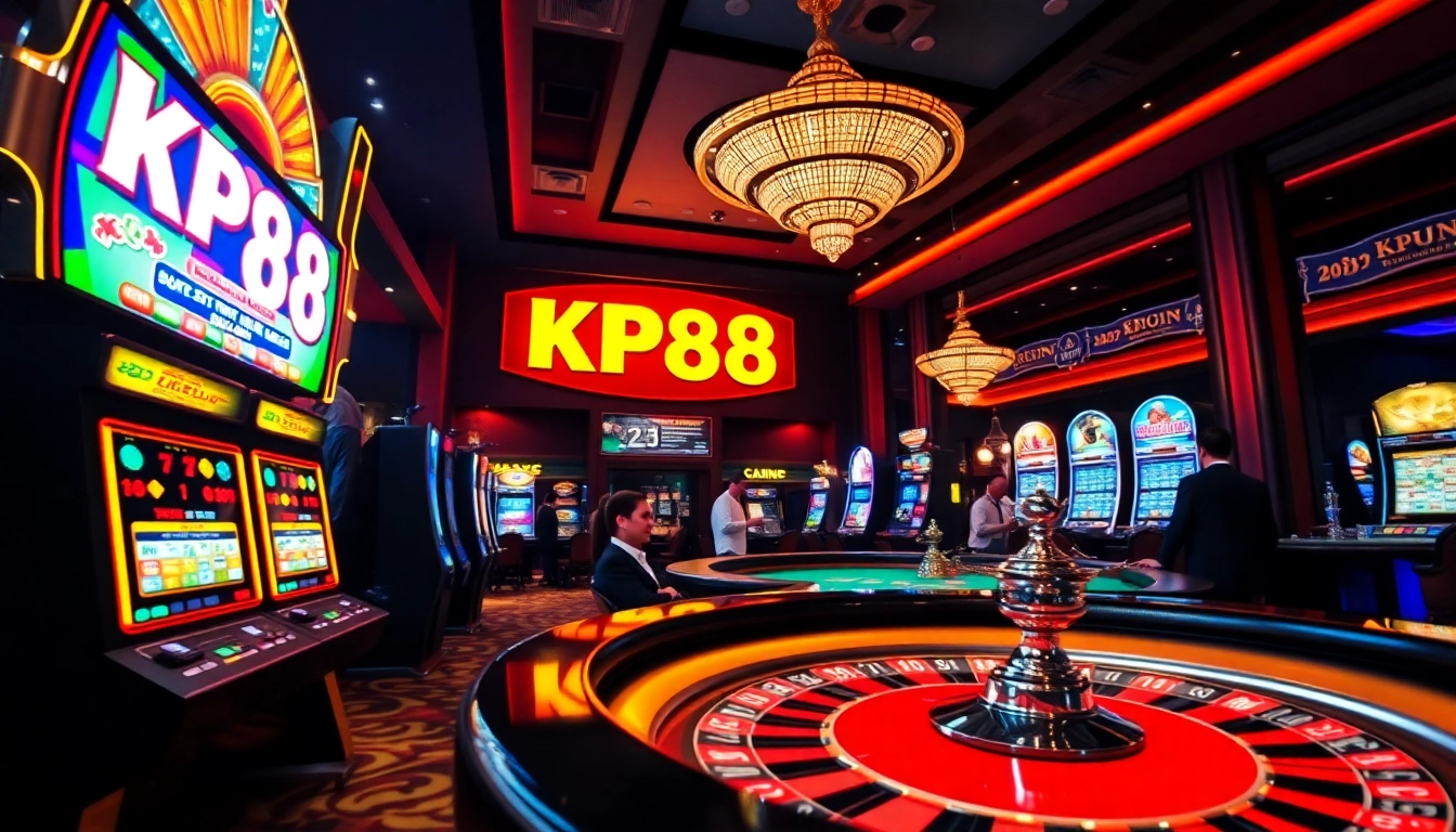 Experience thrilling gameplay at KP88 with vibrant casino tables and engaged players.