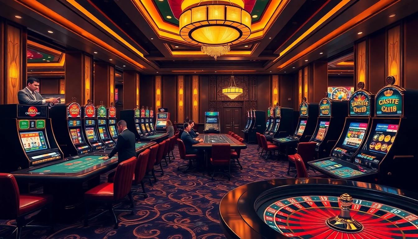 SX88 casino experience with luxurious tables, thrilling games, and eager gamblers.