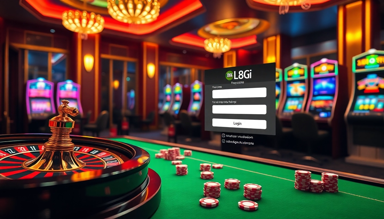 Experience the thrill of 88i đăng nhập with vibrant casino elements like roulette wheels and poker chips.